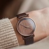 Walnut. A niche wooden watch with a simple Japanese-style retro design. It's a creative wooden men's watch